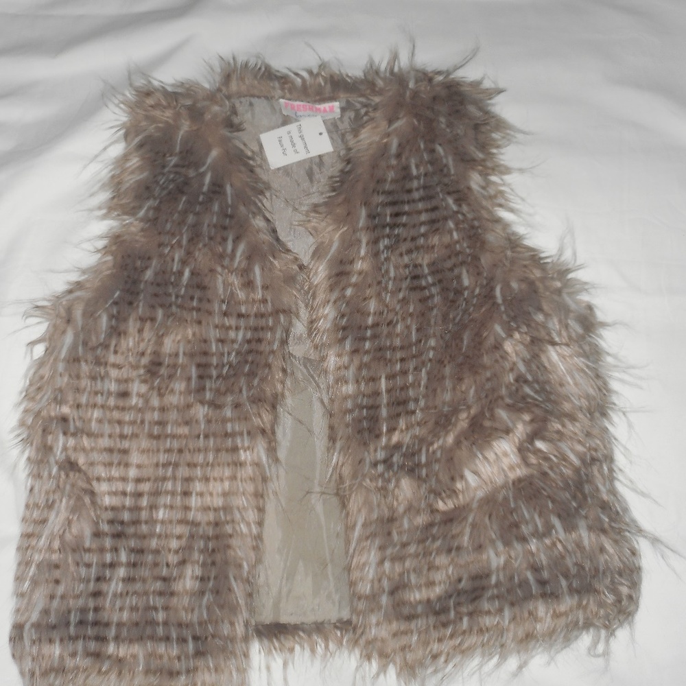 Freshman Forever Faux Fur Vest New